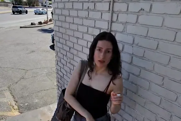 Sally Contarino at a 7-Eleven convenience store in Las Vegas — captured on Ray-Ban Meta smart glasses footage, days before her disappearance